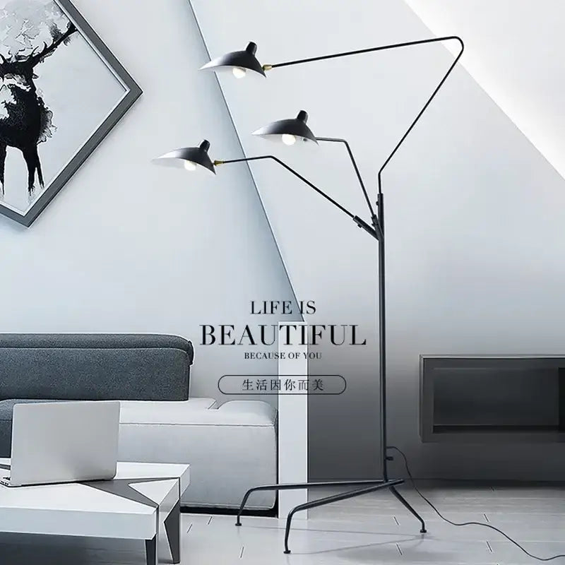 Black 3-Arm Floor Lamp