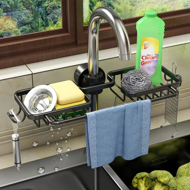 Black Metal Sink Rack