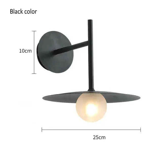 Black Glass Ball Wall Lamp