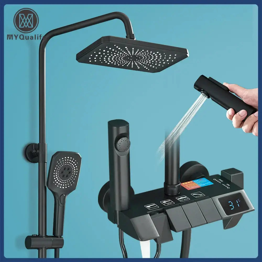 Black Brass Digital Shower System