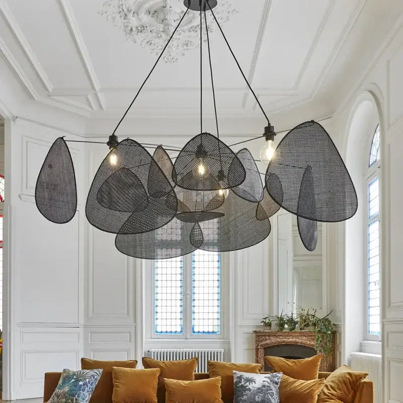 Black Rattan Pendant Light