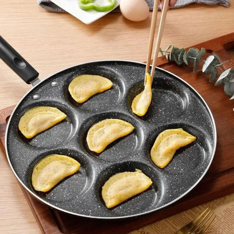 Black Speckled Non-Stick Egg Pan Six Holes