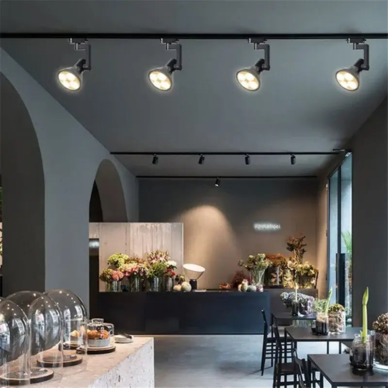 Black White 4-Light LED Ceiling Light