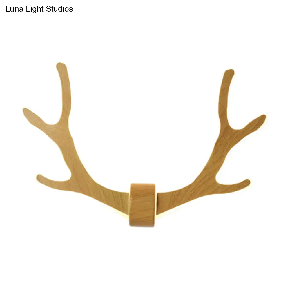 Wood Wall Sconce Modern Antler Design Corridor