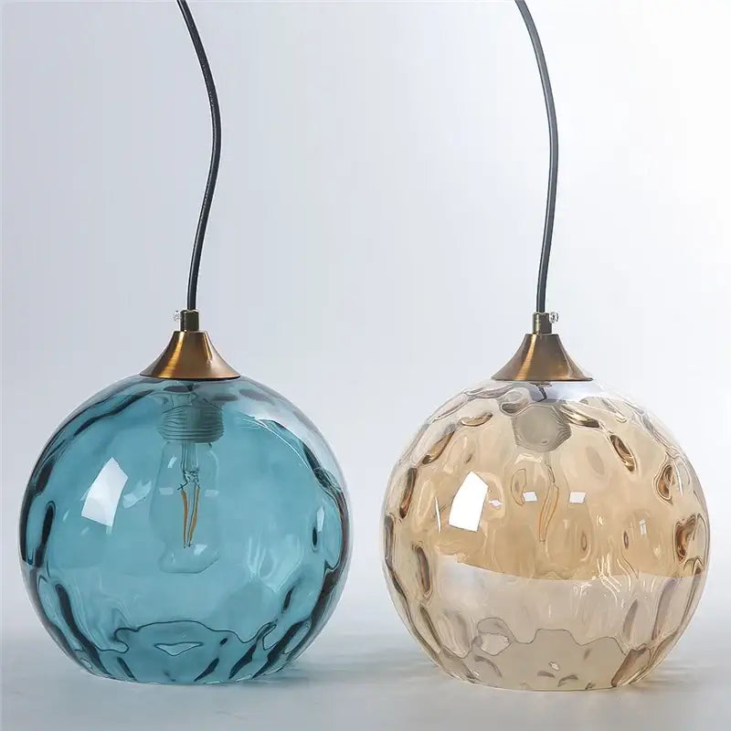 Blue Textured Pendant Light