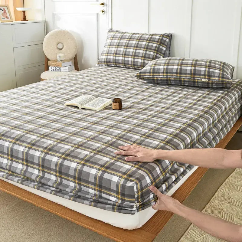 Checkered Cotton Fitted Sheet