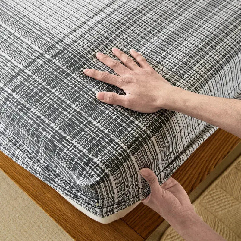 Checkered Cotton Fitted Sheet