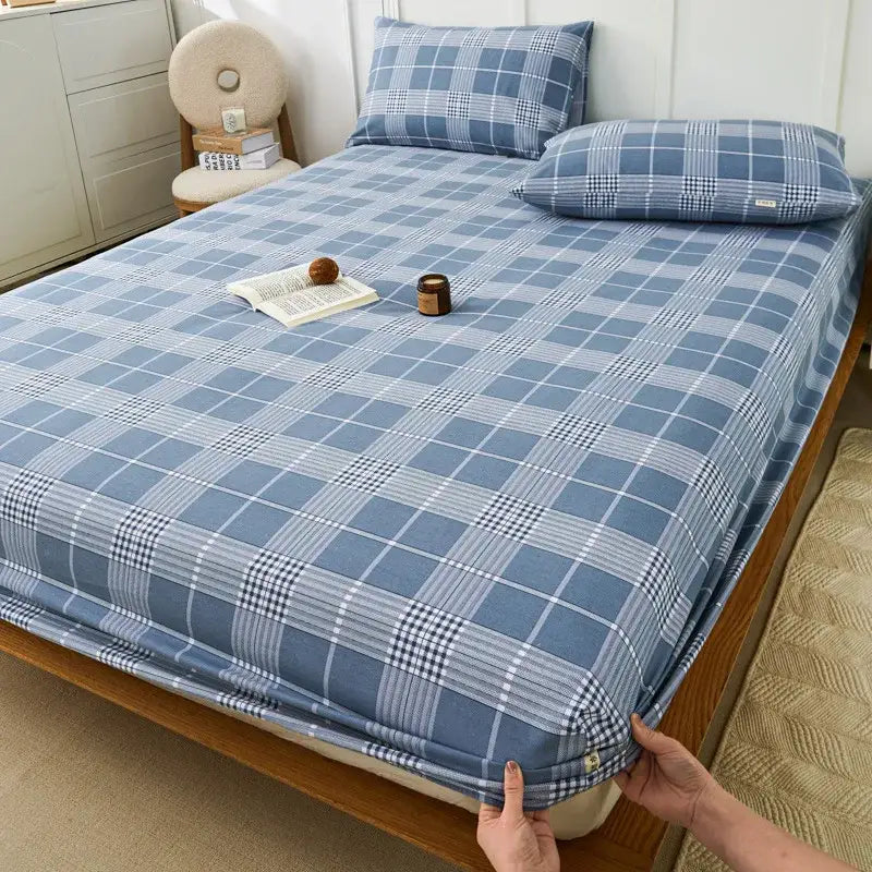 Checkered Cotton Fitted Sheet