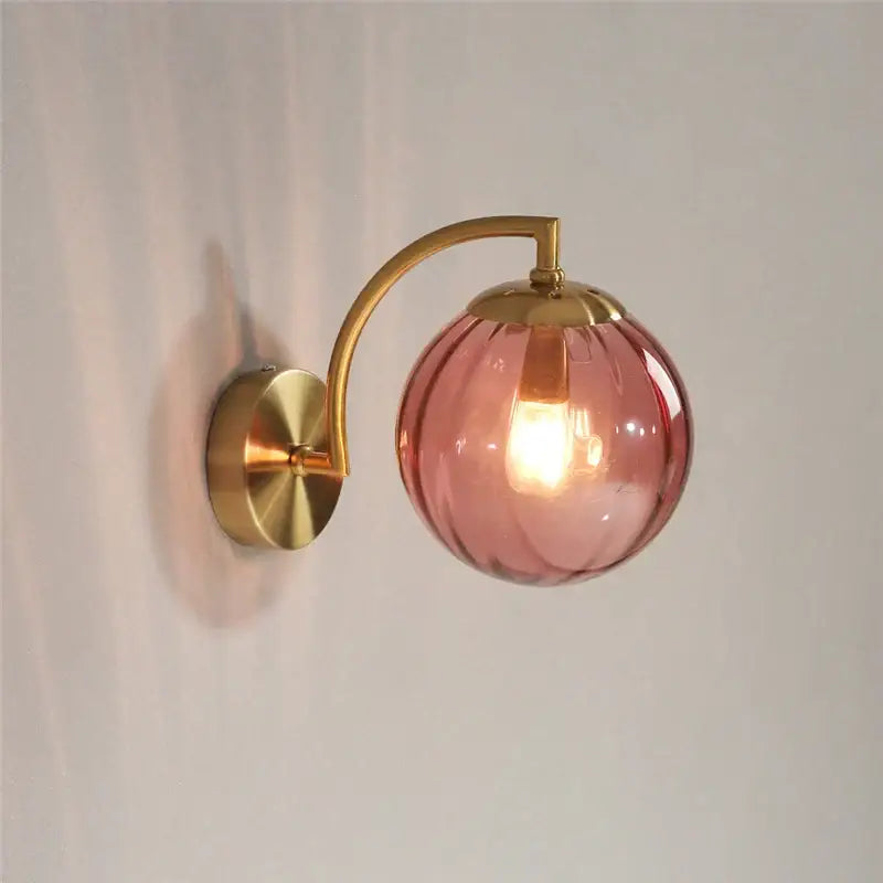 Brass Glass Ball Sophisticated Wall Lamp