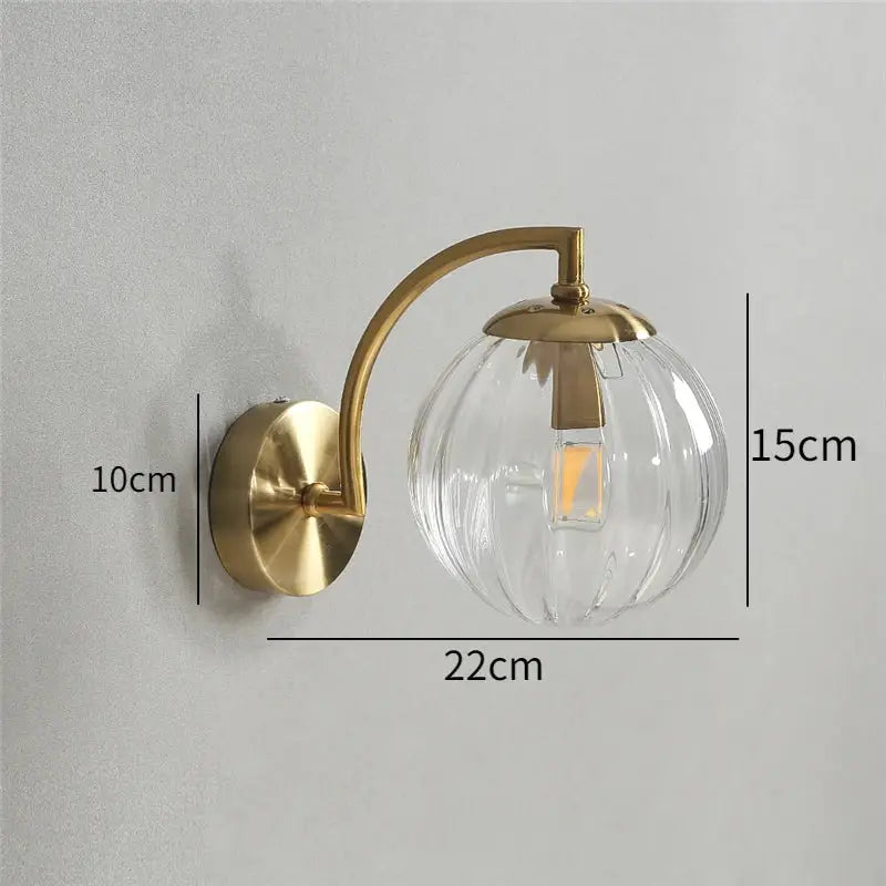 Brass Glass Ball Sophisticated Wall Lamp