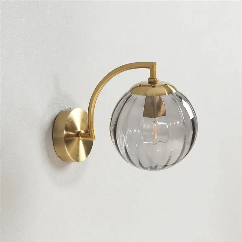 Brass Glass Ball Sophisticated Wall Lamp