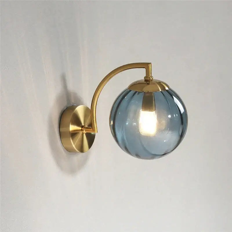 Brass Glass Ball Sophisticated Wall Lamp