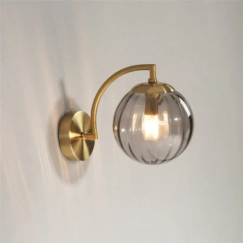 Brass Glass Ball Sophisticated Wall Lamp