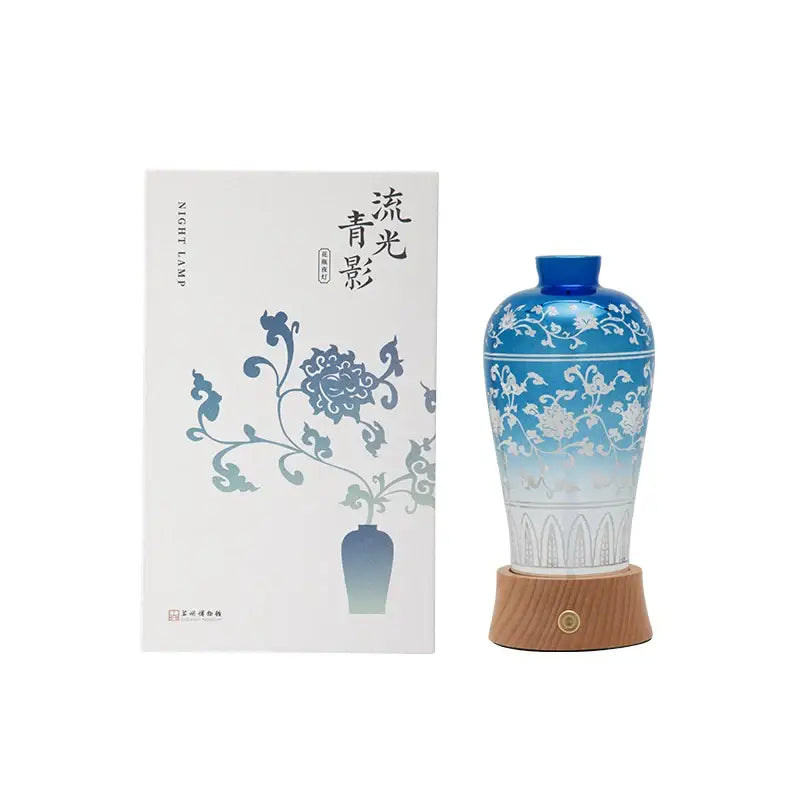 Blue Gold Night Light Vase