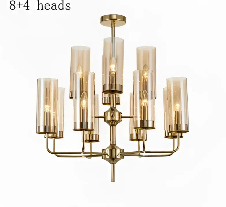 Blue Gold Glass Chandelier