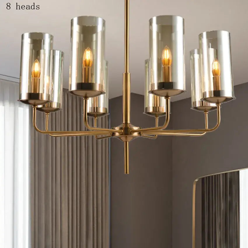 Blue Gold Glass Chandelier