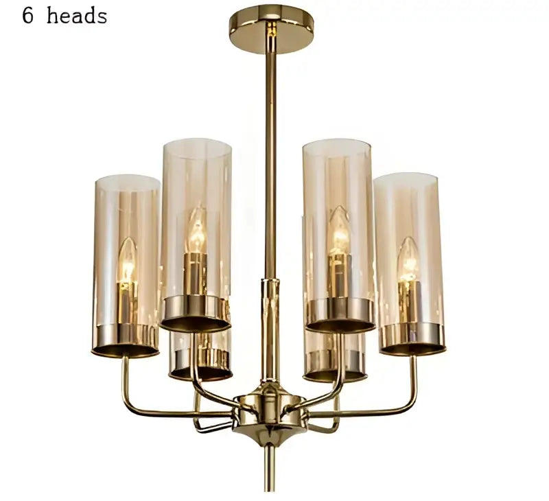 Blue Gold Glass Chandelier