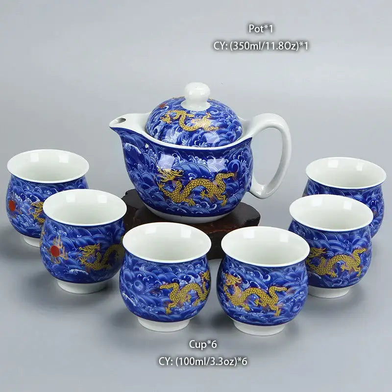 Ceramic Dragon Teapot Set
