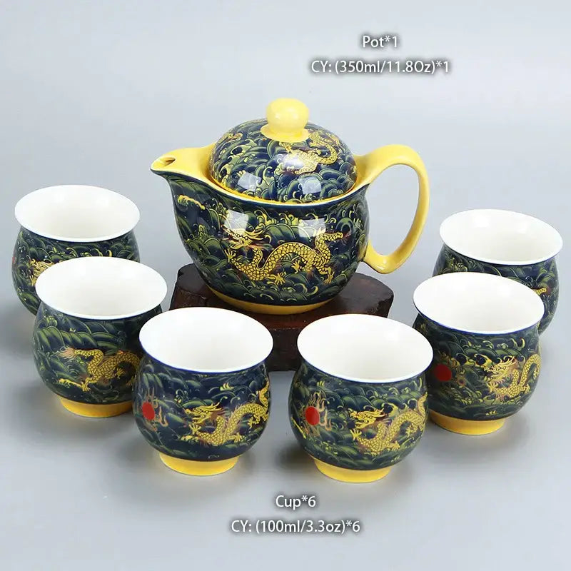 Ceramic Dragon Teapot Set