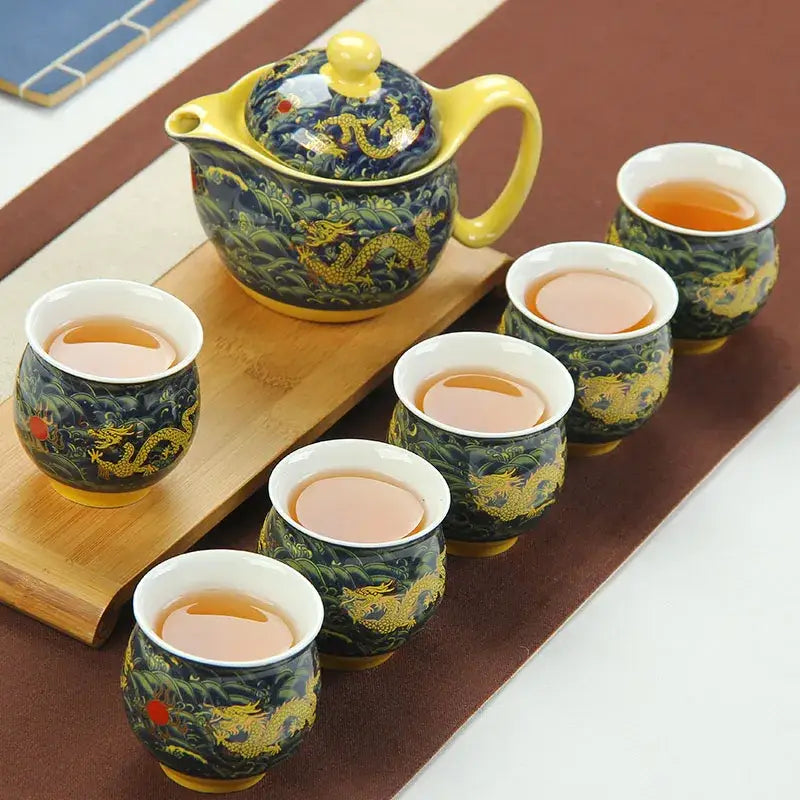 Ceramic Dragon Teapot Set