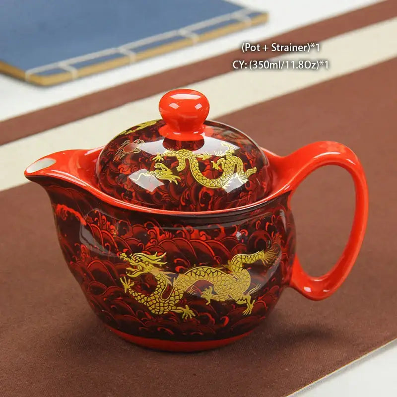 Ceramic Dragon Teapot Set