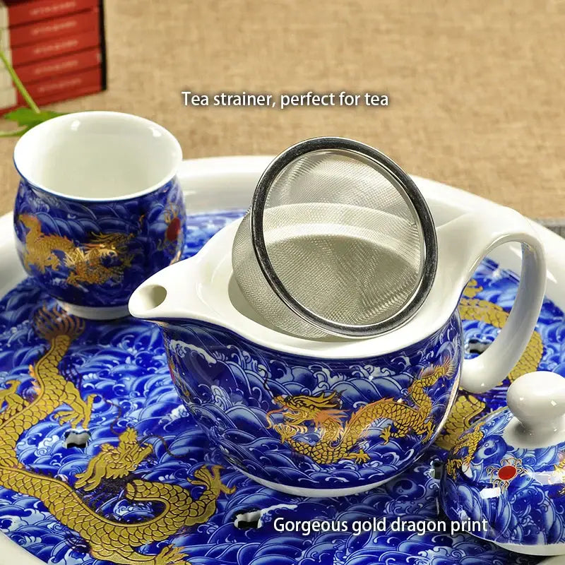 Ceramic Dragon Teapot Set