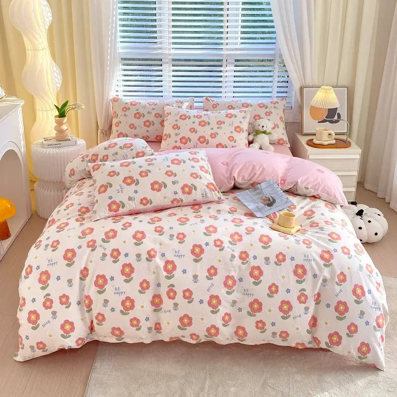 Blue Striped Cotton Duvet