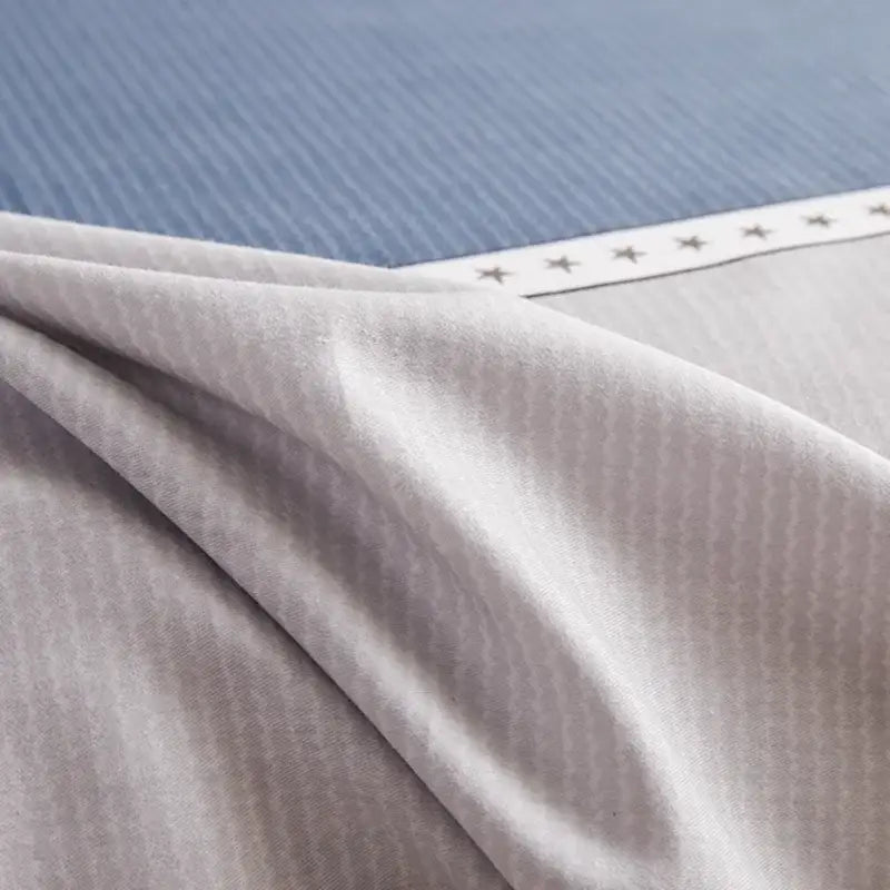 Blue Striped Cotton Duvet