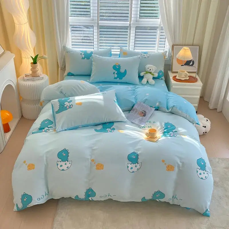 Blue Striped Cotton Duvet