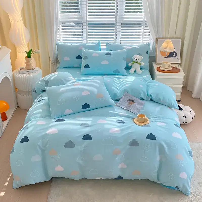 Blue Striped Cotton Duvet