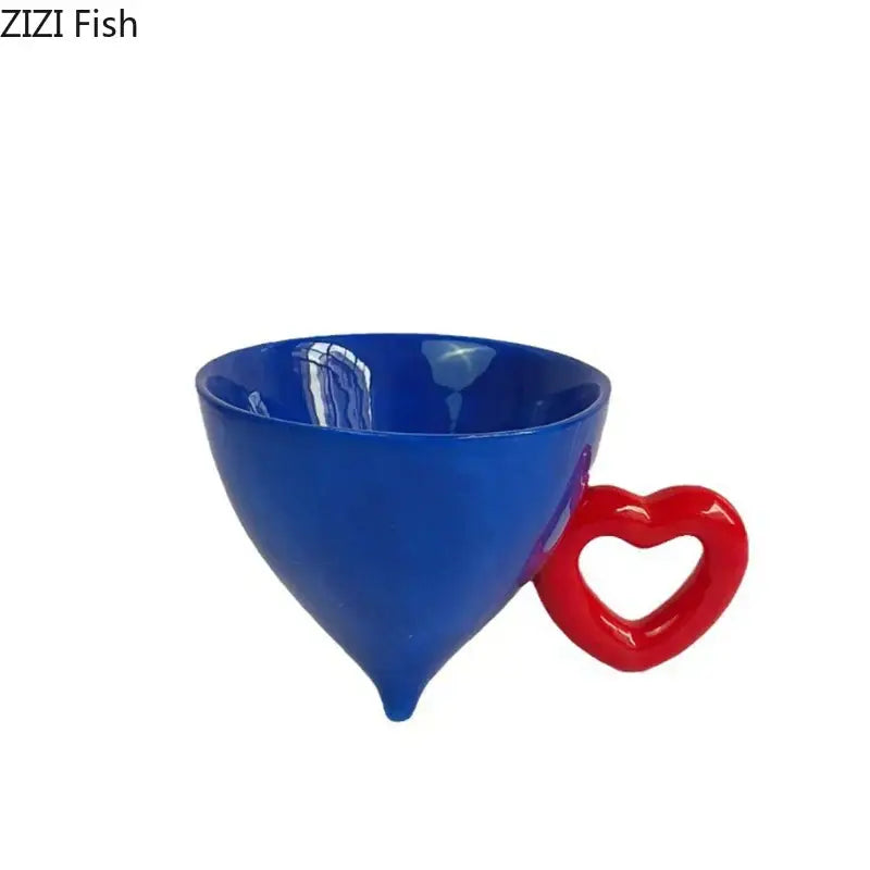 Heart-Shaped Ceramic Mug Set