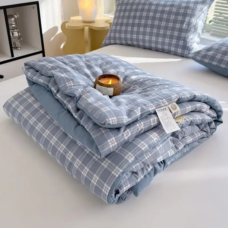 Plaid Cotton Summer Quilt