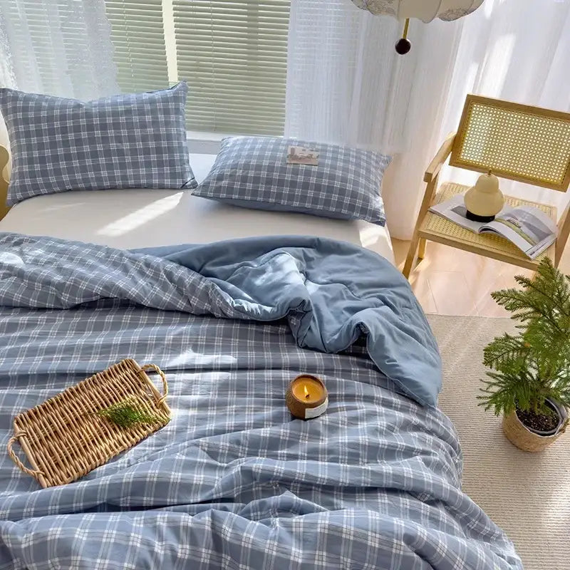 Plaid Cotton Quilt Bedding