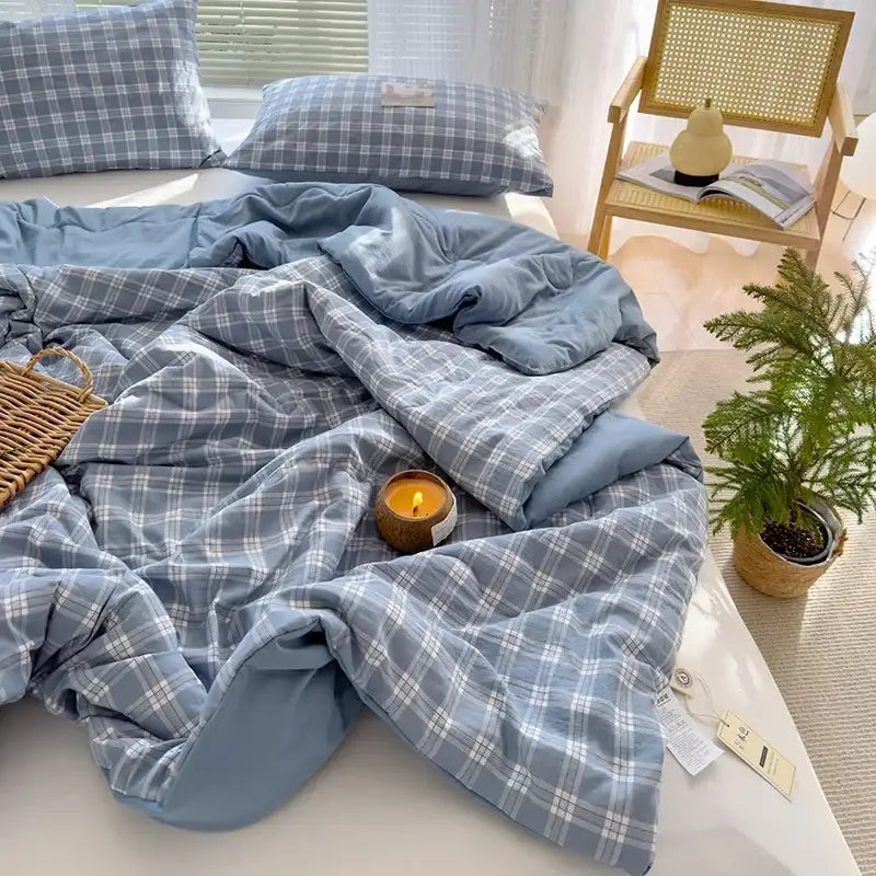 Plaid Cotton Quilt Bedding