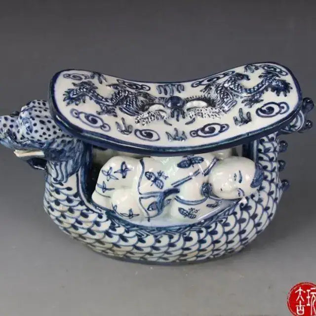 Porcelain Dragon Boat Statue