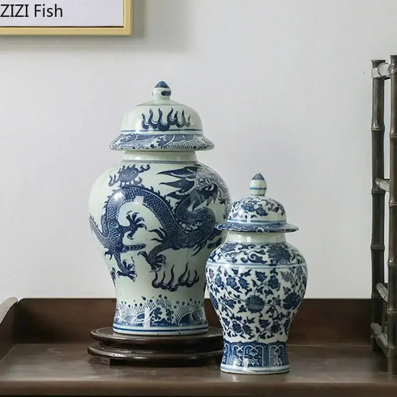 Porcelain Dragon Ginger Jar