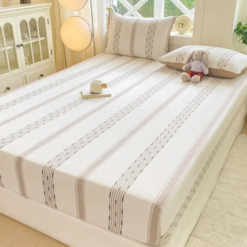 Blue Striped Jacquard Sheets