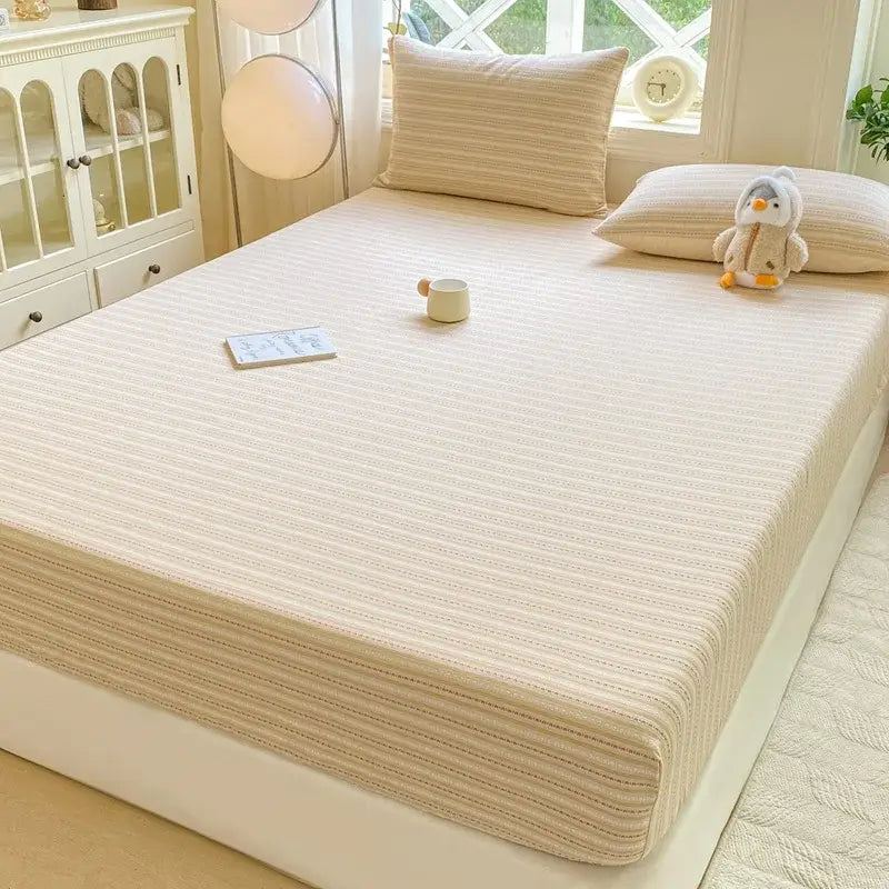 Blue Striped Jacquard Sheets