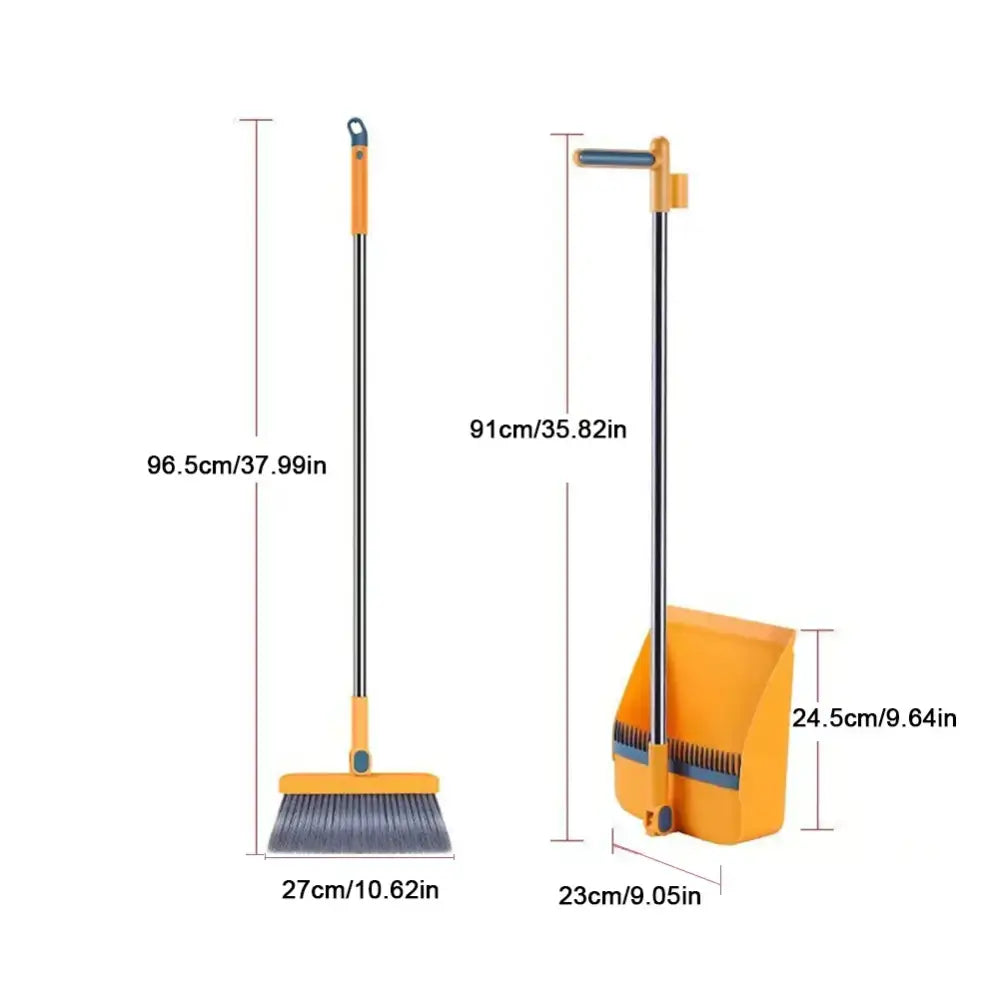 Blue Yellow Broom Set