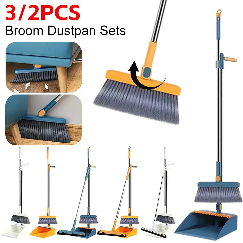 Blue Yellow Broom Set