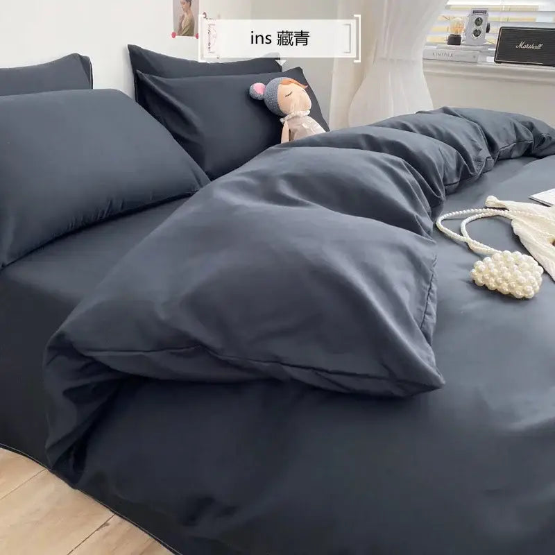 Blue Plush Bedding Set