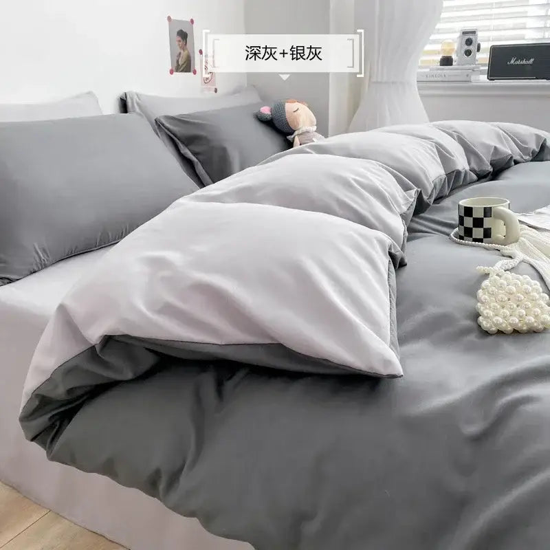 Blue Plush Bedding Set