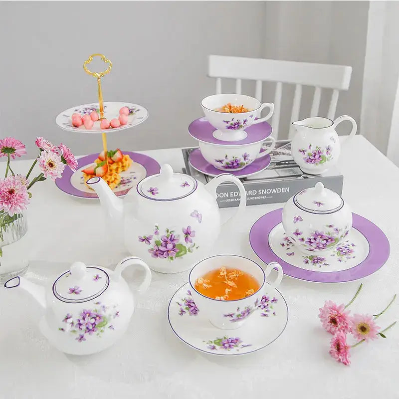 Blue Floral Porcelain Tea Set