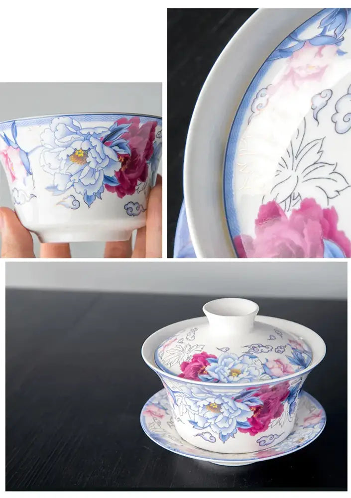 Floral Porcelain Tea Cup Set