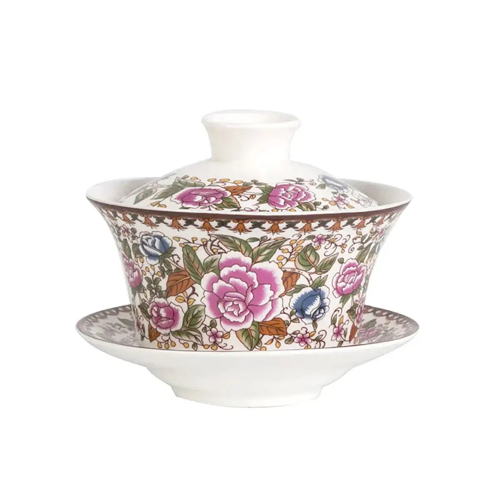 Floral Porcelain Tea Cup Set