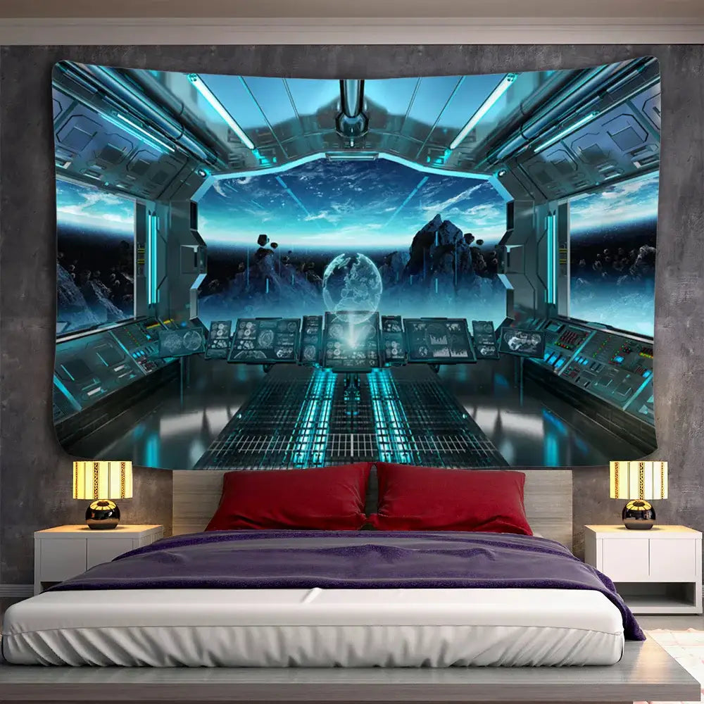Blue Galaxy Tapestry Decor