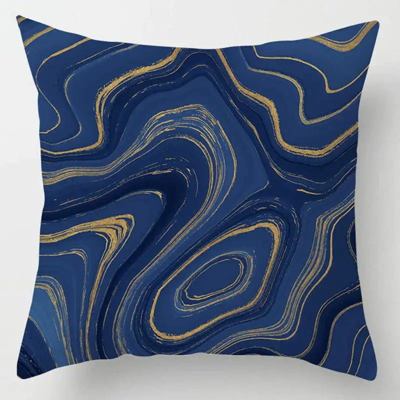 Blue Geometric Throw Pillows