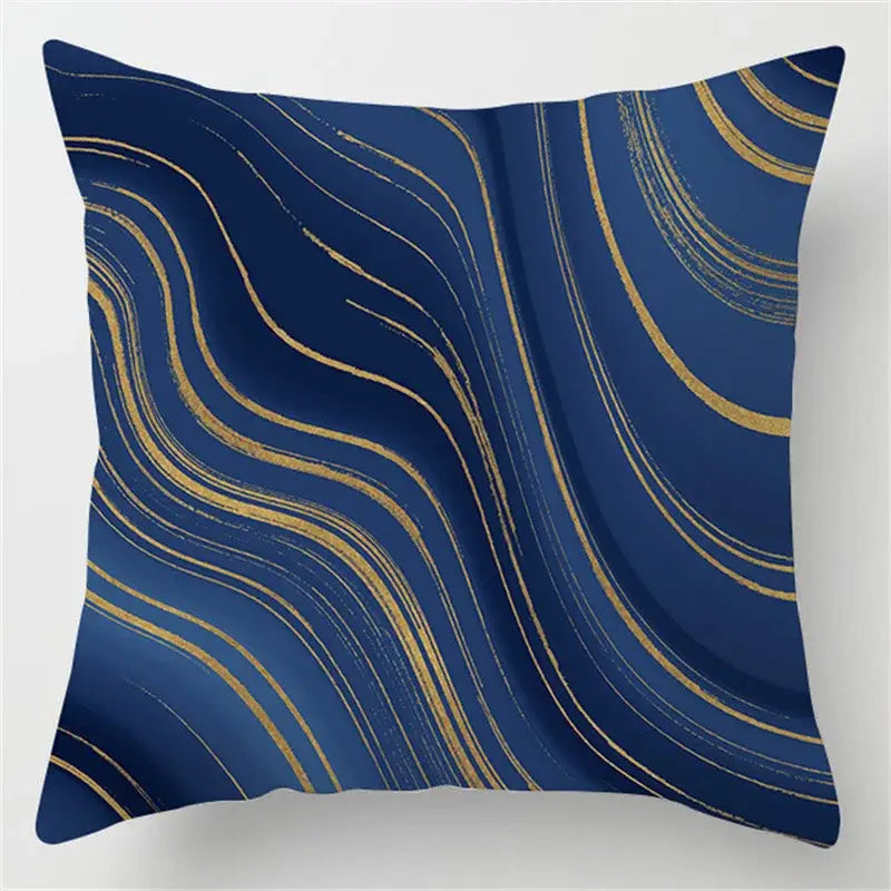 Blue Geometric Throw Pillows