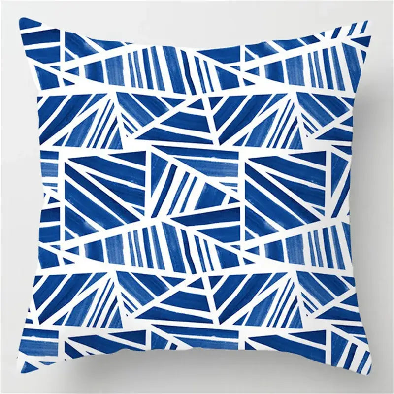 Blue Geometric Throw Pillows