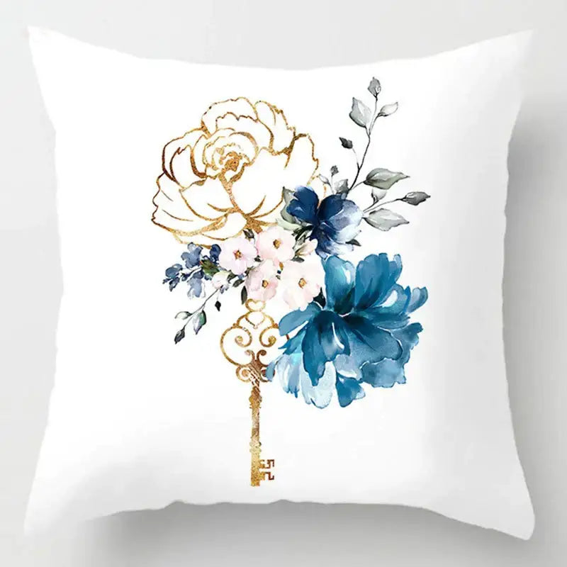 Blue Geometric Throw Pillows